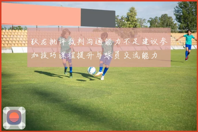 狄龙批评裁判沟通能力不足建议参加技巧课程提升与球员交流能力